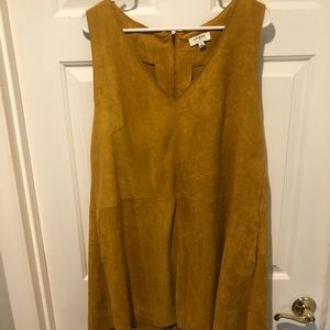 Umgee yellow suede mini dress with pockets!